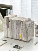Çekilebilir Masaüstü Kitaplık - [6 Parça] Kitap Desteği + Yükseltilmiş Raf - 2