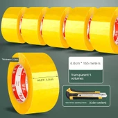 Şeffaf Paketleme Bandı 60mm x 165M - 5 Rulo ve 2 Açma Bıçağı - 1