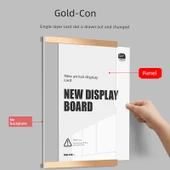 A3 Sertifika Kapağı Çerçevesi - Alüminyum Alaşım - Altın - Dikey - Tek Katmanlı thumbnail 1