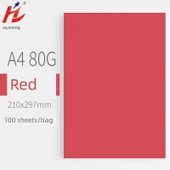 A4 Renkli Fotokopi Kağıdı - 80g - Büyük Kırmızı - 100 Yaprak - 1