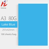 A3 Renkli Fotokopi Kağıdı - 80g - Göl Mavisi - 100 Yaprak - 1
