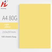A4 Renkli Fotokopi Kağıdı - 80g - Açık Sarı - 100 Yaprak - 1