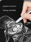 Beyaz Vurgulayıcı Kalem - Sanat Boyama - 1.0mm - 2