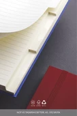 LATON KOLME A5 NOT VE TASARIM DEFTERİ KUMAŞ SERT KAPAK DEFTER 14x21cm 192 YAPRAK KIRMIZI - 2