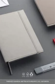 LATON UNELMA A5 TARİHSİZ PLANLAYICI PREMİUM TERMO DERİ YUMUŞAK KAPAK DEFTER 14x21cm 160 YAPRAK AÇIK GRİ - 2