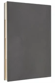 LATON AİNA A5 TARİHSİZ PLANLAYICI PREMİUM TERMO DERİ YUMUŞAK KAPAK DEFTER 14x21cm 368 SAYFA KOYU GRİ - 1