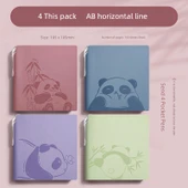 Cep Mini Defter - Yatay Çizgi - 4 Paket - Açık Yeşil, Mor, Pembe ve Mavi ile 4 Kalem thumbnail 1