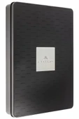 LATON SEİLU A5 PREMİUM TERMO DERİ YUMUŞAK KAPAK LÜKS DEFTER METAL KUTU SETİ ÇİZGİLİ 14.6x20.8cm 128 YAPRAK SİYAH - 1