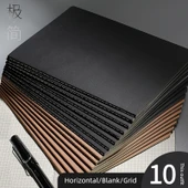 Minimalist Cornell Defter 16K Sığır Derisi Siyah Kart (5 Kafes) - 3
