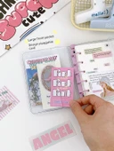 5 Delikli PVC Mini Gevşek Klasör - Mor (Geliştirilmiş Yırtma Cebi) - 4
