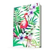 Deffter Paradise-Flamingo Flower/Sert Kapak Çizgili 14x20 Cm - 1