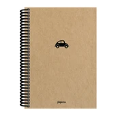 Papirüs Kraft Sert Kapak Defter 100yp 17x24cm Kareli - 2