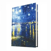 Deffter Art of Word-Starry Night Over The Rhone (Van Gogh)/Sert Kapak Çizgili 14x20 Cm thumbnail 1