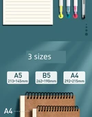 Kahverengi Paket Kağıdı Spiral Defter - 4 Adet - A5 - Kareli - 9