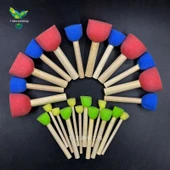 Mantar Şeklinde Sünger Boya Fırçası Seti - 3cm Mantar Mühür [10 Paket] - 3