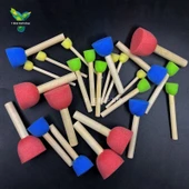 Mantar Şeklinde Sünger Boya Fırçası Seti - 3cm Mantar Mühür [10 Paket] - 5