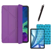 Apple iPad Air 4 ve Air 5 Uyumlu Smart Cover Tablet Kılıfı Ekran Koruyucu Kalem Set - 3