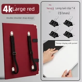 Su Geçirmez 4K Eskiz Defteri - Büyük Kırmızı +4 Uzun Kuyruk Klipsi - 1