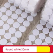 Yaratıcı Yuvarlak Yapışkan Harfler Bantlı Nylon Kanca - 25mm Beyaz (32 Çift) - 7
