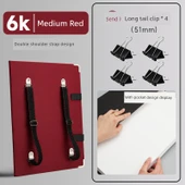 Su Geçirmez 6K Eskiz Defteri - Orta Kırmızı +4 Uzun Kuyruk Klipsi - 1