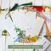 Çin Tarzı DIY Boş Ayraç - Çin Antik Tarzı Çiçekler + Delik Açma + Renkli Püsküller - 11