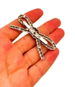 Çanta Aksesuar Gümüş Fiyonk Plaka Süs - 2