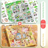 Su Geçirmez Dekoratif Çıkartmalar - [2 Kutuda 200] Panda Pangda + Kapi Bala - 1