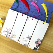 Çin Tarzı DIY Boş Ayraç - Şiir Yazma + Delik Açma + Renkli Püsküller - 3