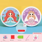 Prenses Taş 3D Kristal Çıkartma Kitabı - Deniz Altı Prenses + Düğün Prenses - Fotoğraf Çerçevesi + Set-1 - 1