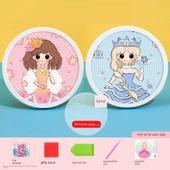 Prenses Taş 3D Kristal Çıkartma Kitabı - Şeftali Çiçeği Prenses + Buz Prenses - Fotoğraf Çerçevesi + Set - 1