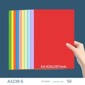 A3 230g Karışık Renk Karton Kağıt - 10 Renk, 5 Sayfa Her Biri thumbnail 1