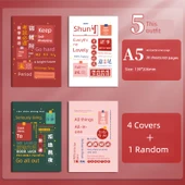 A5 İlham Verici Seri Defteri - 5'li Paket - Yumuşak Kapak - İplik Ciltli - 1