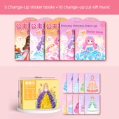 Prenses Kostüm Çıkartma Kitabı - Prenses Elbise Çıkartma Kitabı [5] + Prenses Kostüm Müzik Damga Tam Set [10] - 1