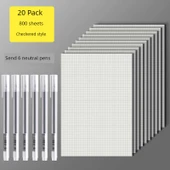 Kare Çizim Defteri - 800 Sayfa, 20 Kopya, Izgara + 6 Kalem thumbnail 1