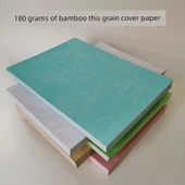 180g Bambus Yaprağı Desenli Kapak Kağıdı - A3 - Açık Mavi - 50 Yaprak - 8