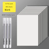 Kare Çizim Defteri - 400 Sayfa, 10 Kopya, Boş + 3 Kalem thumbnail 1