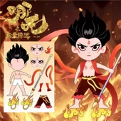 Nezha Çocuklar için Yüz Değiştiren Çıkartmalar - 8 Set A + 8 Set B - 4