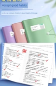 A3 A4 Test Kağıdı Depolama Klipsli Klasör - 6 Paket/Mavi * 3 + Yeşil * 3 - 40 Sayfa - 80 Pozitif ve Ters Paket - Flüoresan Kalem + Konu Etiketi - 9