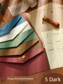 Avrupa Tarzı Altın Kaplama Zarf Seti - 5 Açık Renk 5 Koyu Renk + 50 inç Sarı Yatay + Şeffaf Yapıştırıcı thumbnail 3