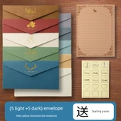 Avrupa Tarzı Altın Kaplama Zarf Seti - 5 Açık Renk 5 Koyu Renk + 50 inç Sarı Yatay + Şeffaf Yapıştırıcı thumbnail 1