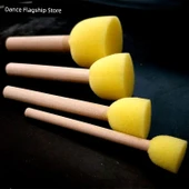 Çocuklar İçin Boyama Sünger Fırça Seti - Çiçek Mantar Başlı Set (5 Adet) - 3