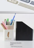Minimalist Trapezoidal Kalemlik - Beyaz Altın Tüy - 9