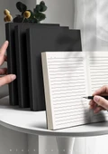 Retro Deri B5 Defter - Siyah Kartız Boş 4 Paket - 1024 Sayfa - 8