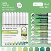 Düz Sıvı Akrilik Marker Kalemi - 9 Renk - Doğa Mori - 1