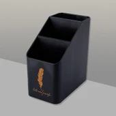 Minimalist Trapezoidal Kalemlik - Siyah Altın Tüy - 1