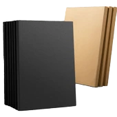 Retro Deri B5 Defter - Siyah Kartız Boş 4 Paket - 1024 Sayfa - 6