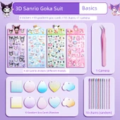 3D Sanrio Goo Kart Takımı - Temel [DH-C] - 4 Çıkartma + 10 Gradyan Goo Kart + 10 Zincir + 1 Cımbız - 1