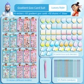 Goo Kart DIY Seti - Lüks Set 20 Çıkartma + 50 Gradient Kart + 50 Zincir + Cımbız - 1