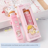 Kaba Ayı Üçgen Silgi - Pembe Pirinç Çiçeği 1 Kabuğu + 1 Çekirdek - 1