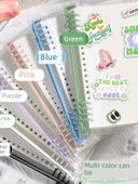 Şeffaf Yumuşak Deri Sırt Defteri A5-Mor Yatay Çizgi 60 Sayfa thumbnail 2